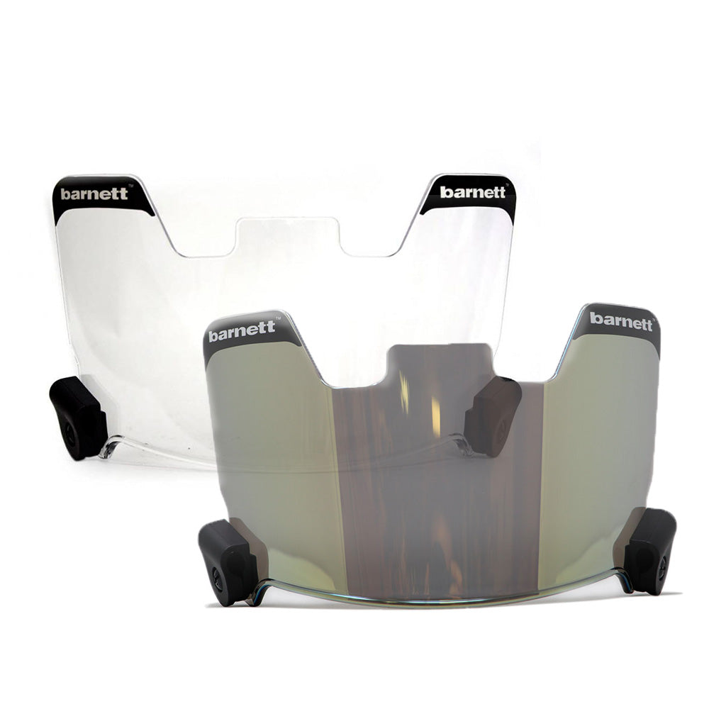Paket med 2 Barnett Football Eyeshields (Klar + Guld)