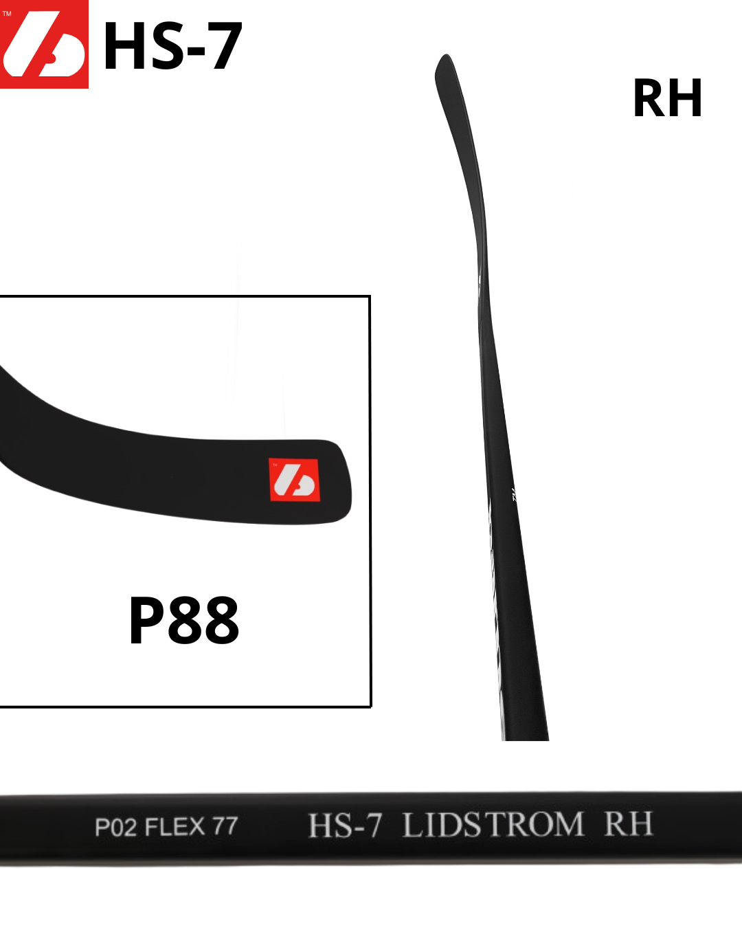 HS-7 Hockeyklubba med hög modul från kolfiber
