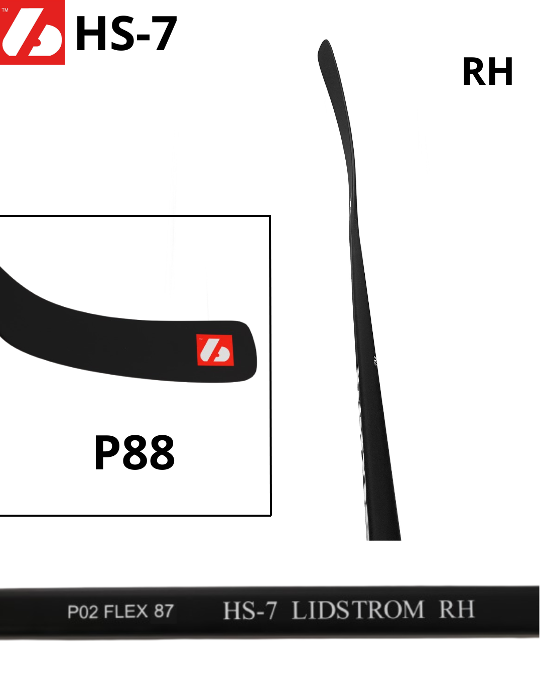 HS-7 Hockeyklubba med hög modul från kolfiber