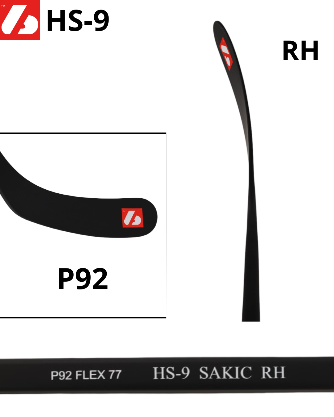HS-9 Hockeyklubba med hög modul från kolfiber