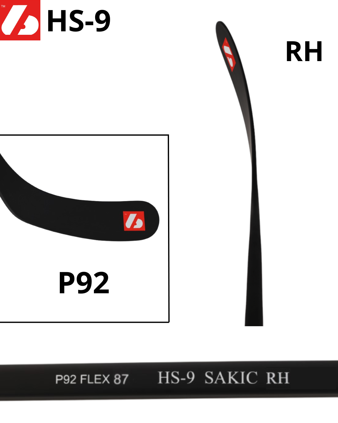 HS-9 Hockeyklubba med hög modul från kolfiber