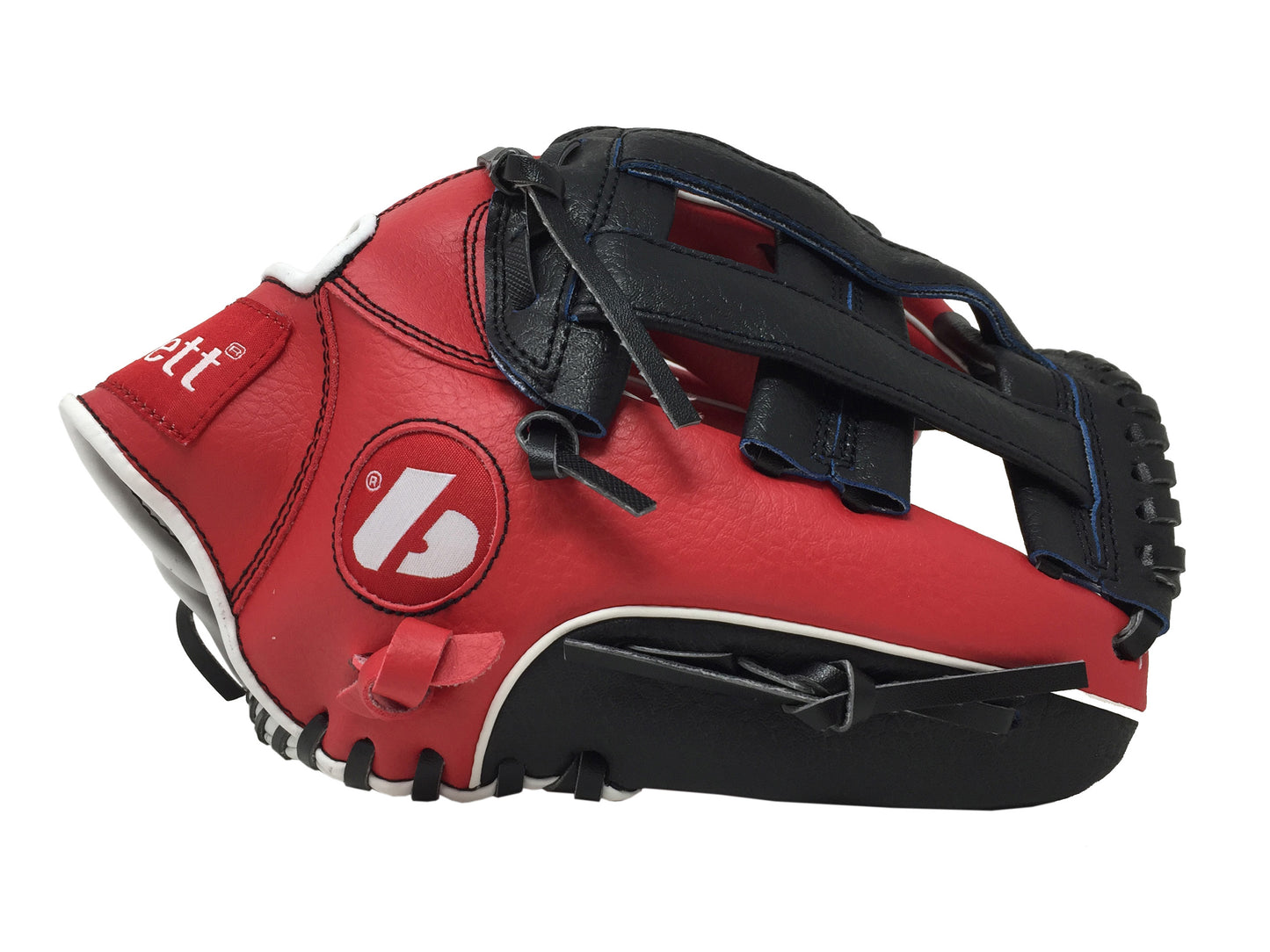 JL-120 baseballhandske, Utfält, polyuretan, storlek 12,5", röd