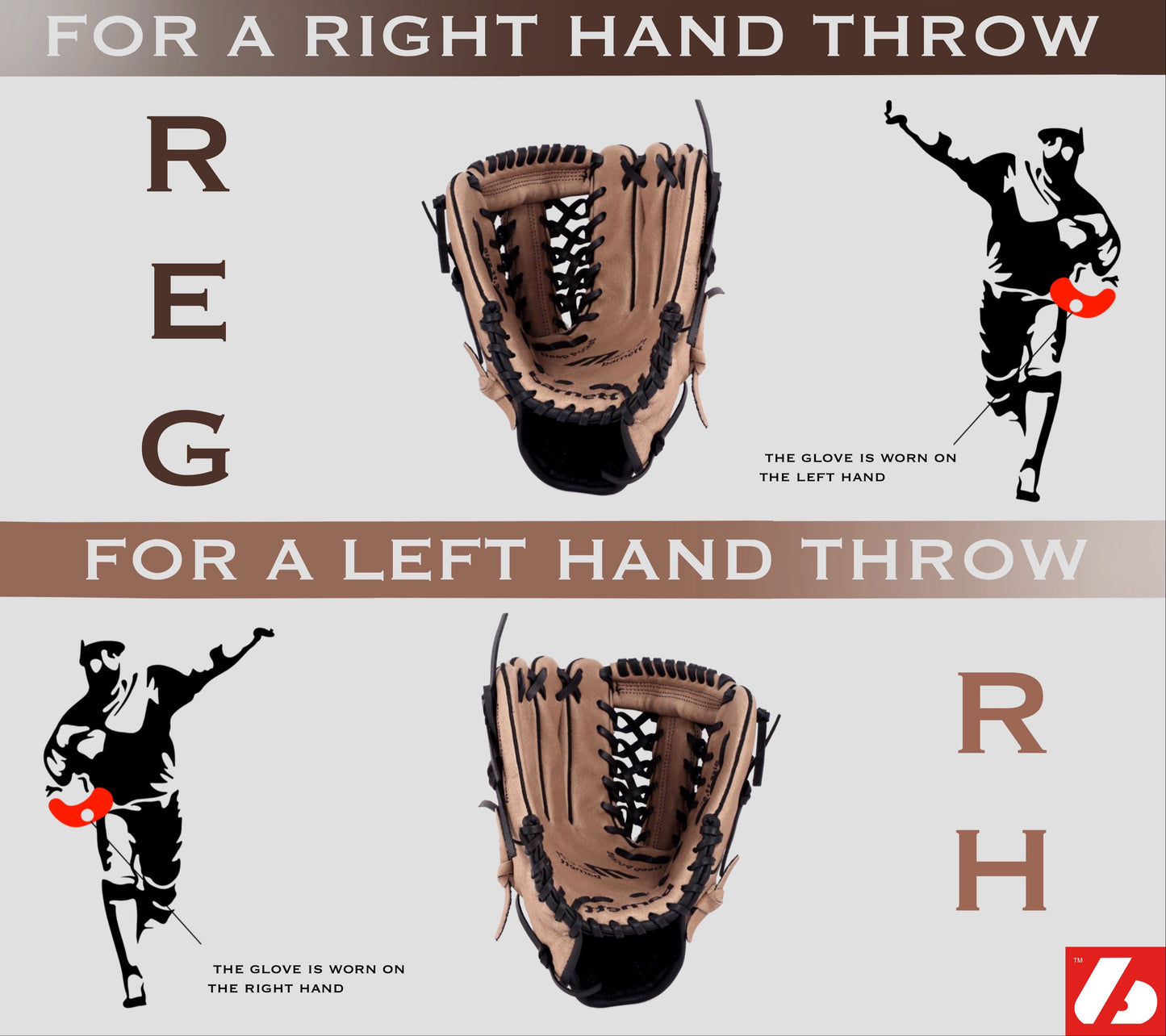 JL-120 baseballhansker, polyuretan, infield/outfield, TAN 12 (tommer)