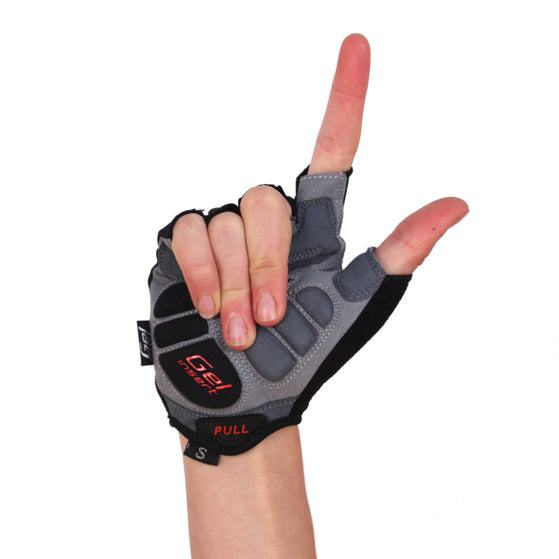 BG-04 Halvfingerhandskar Cykel, Competition, Svart, Vit