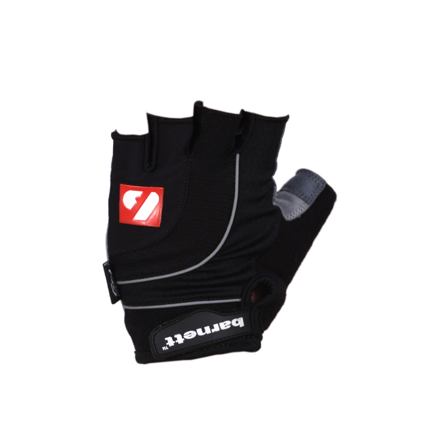 BG-04 Halvfingerhandskar Cykel, Competition, Svart, Vit