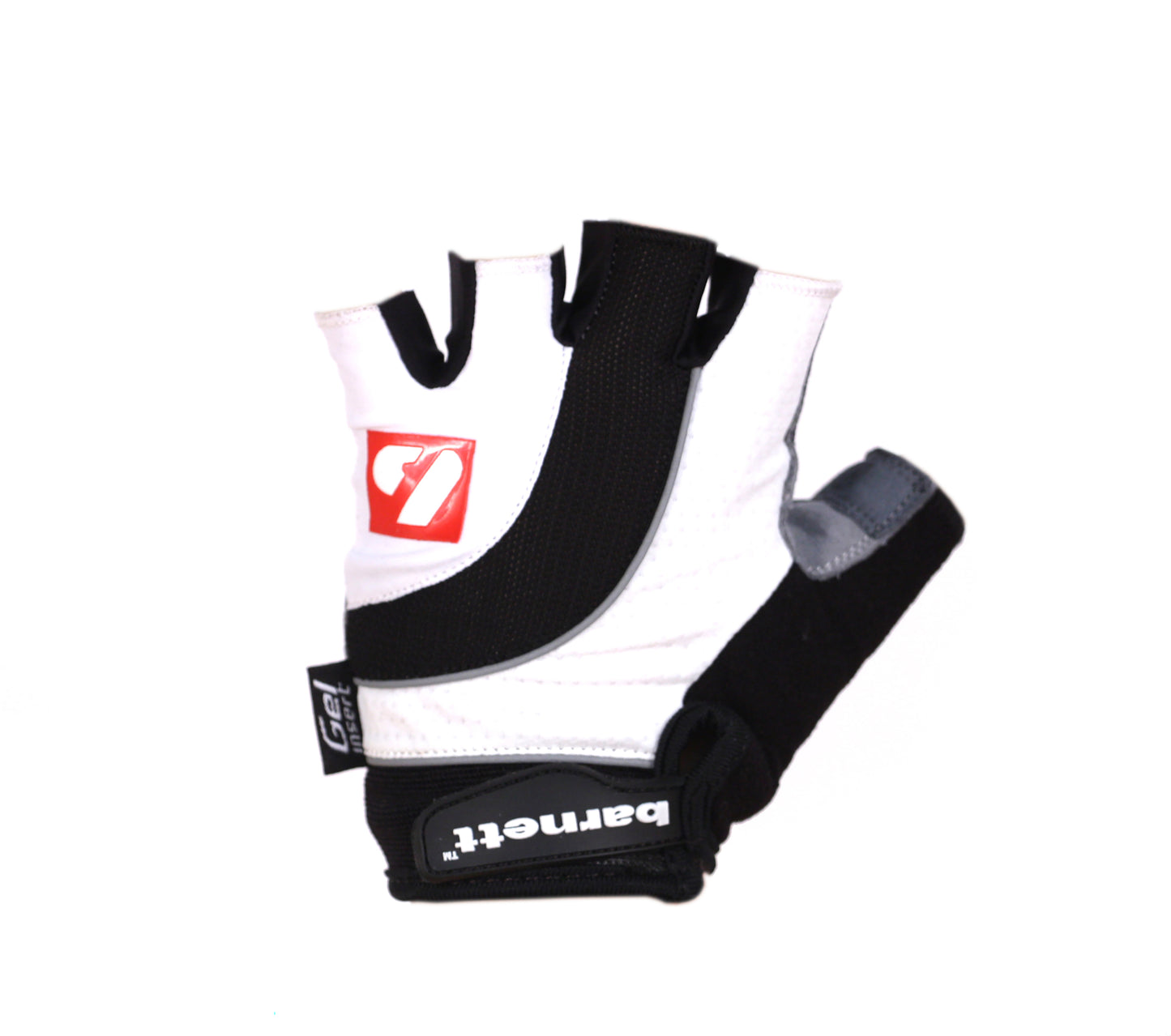 BG-04 Halvfingerhandskar Cykel, Competition, Svart, Vit