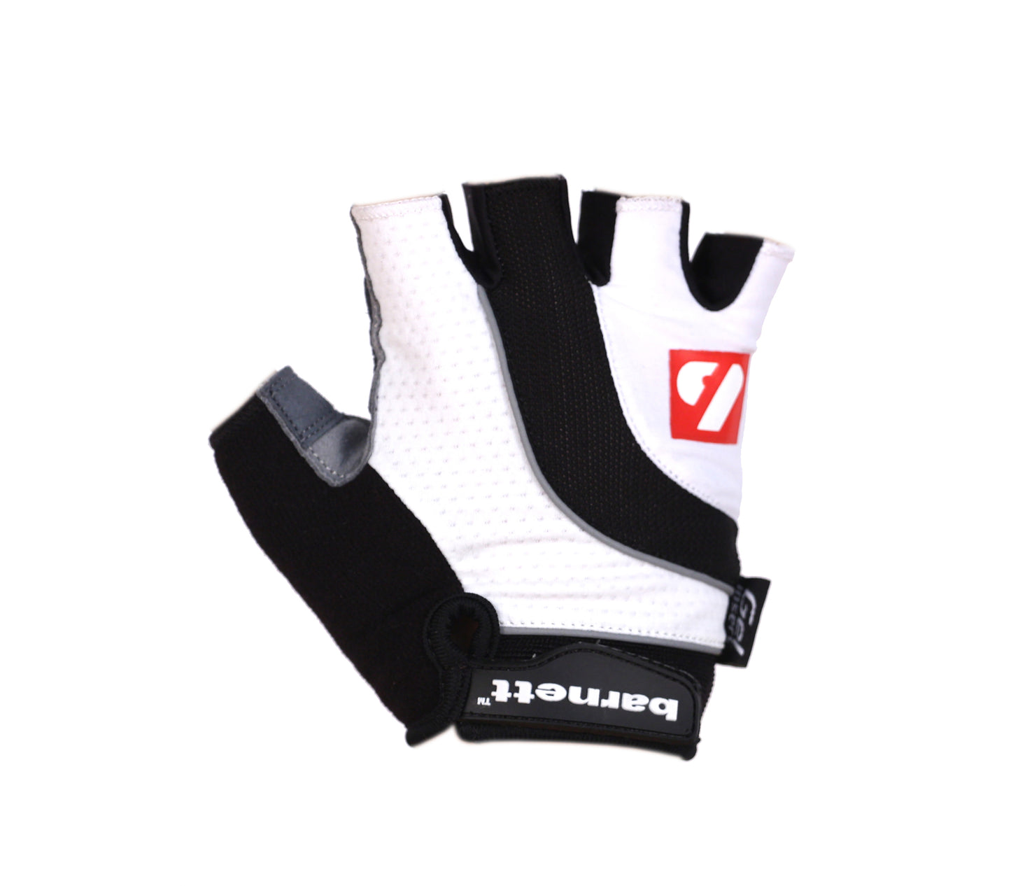 BG-04 Halvfingerhandskar Cykel, Competition, Svart, Vit