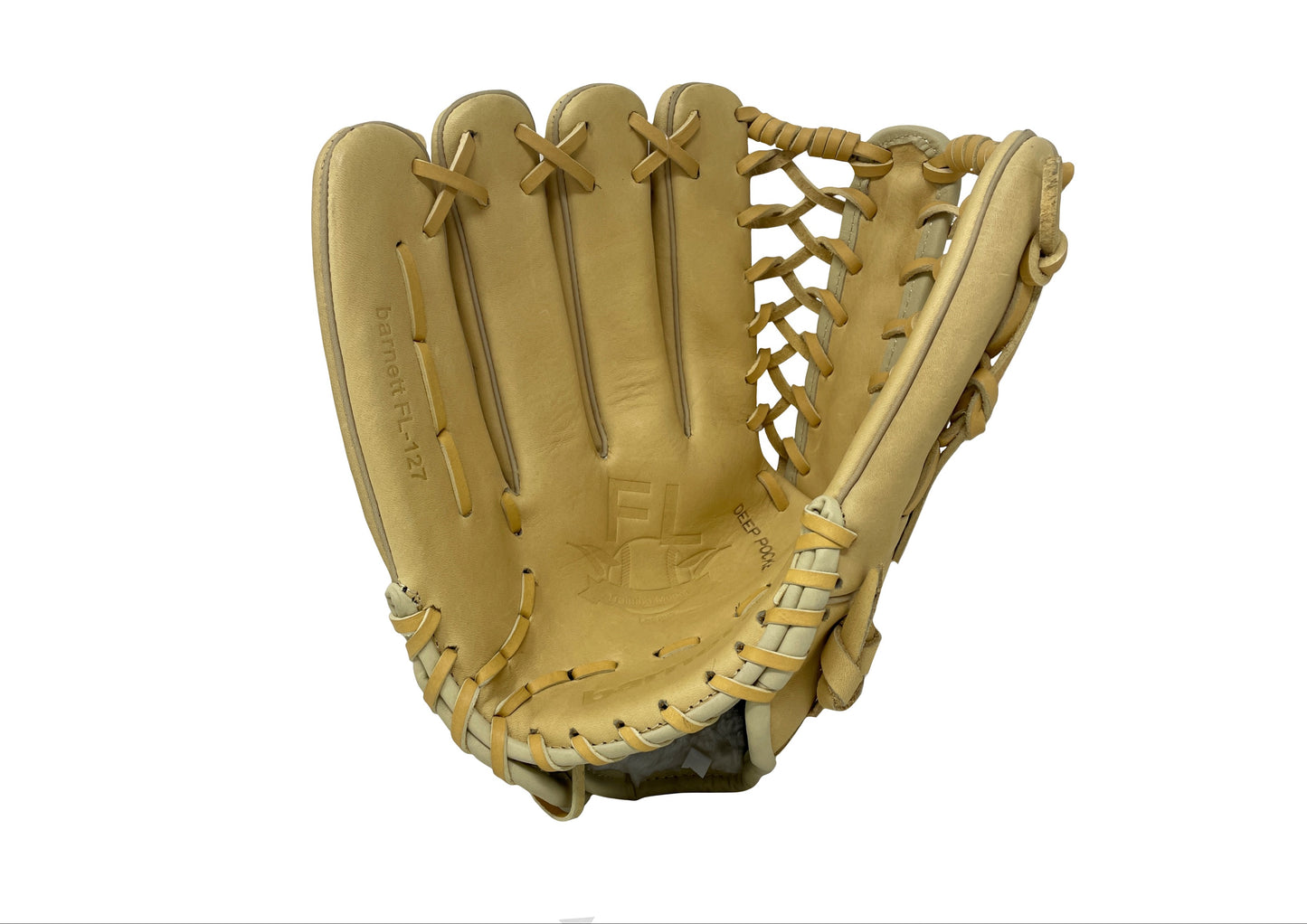 FL-127 Högkvalitets läderbaseballhandske, infield / outfield / pitcher, Beige