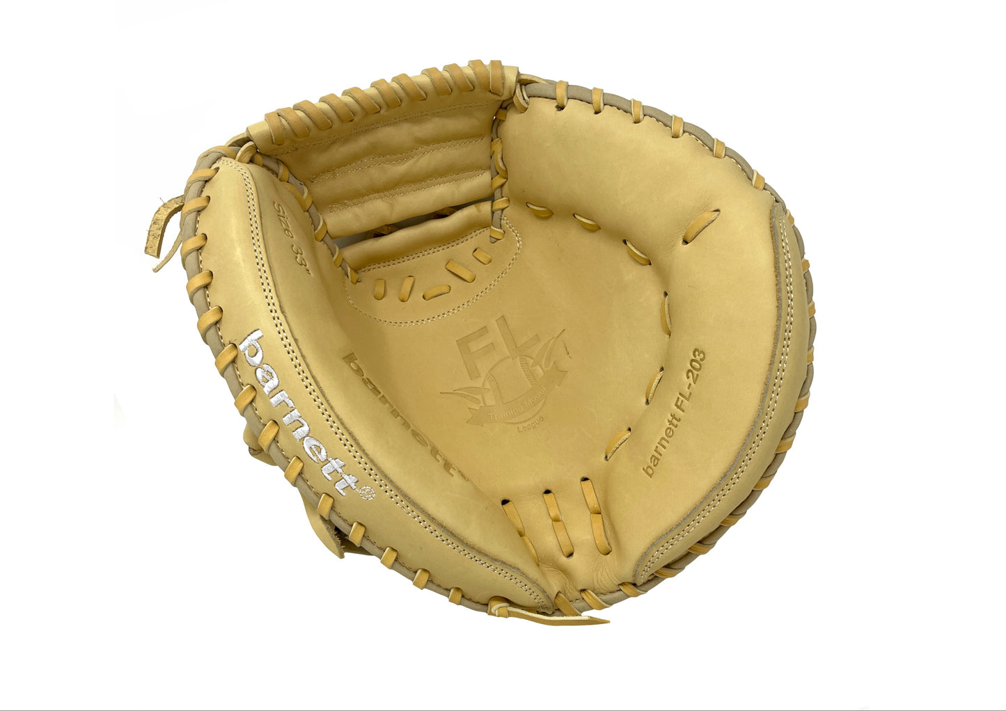 FL-203 Softballhandske, hög kvalitet, läder, catcher, Beige