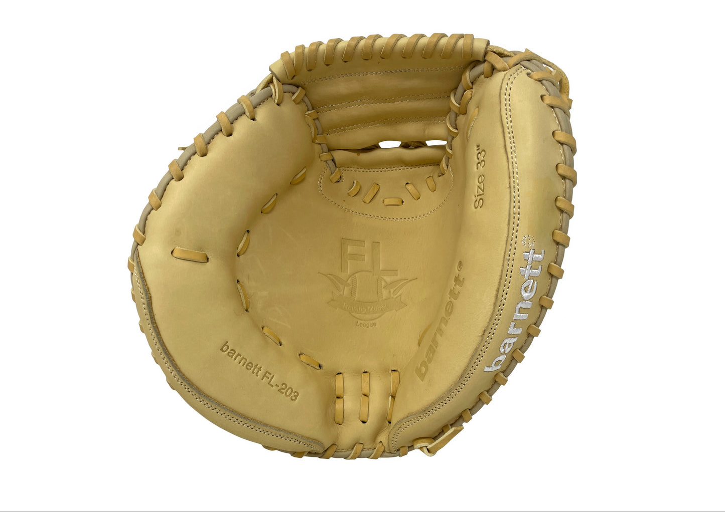 FL-203 Softballhandske, hög kvalitet, läder, catcher, Beige