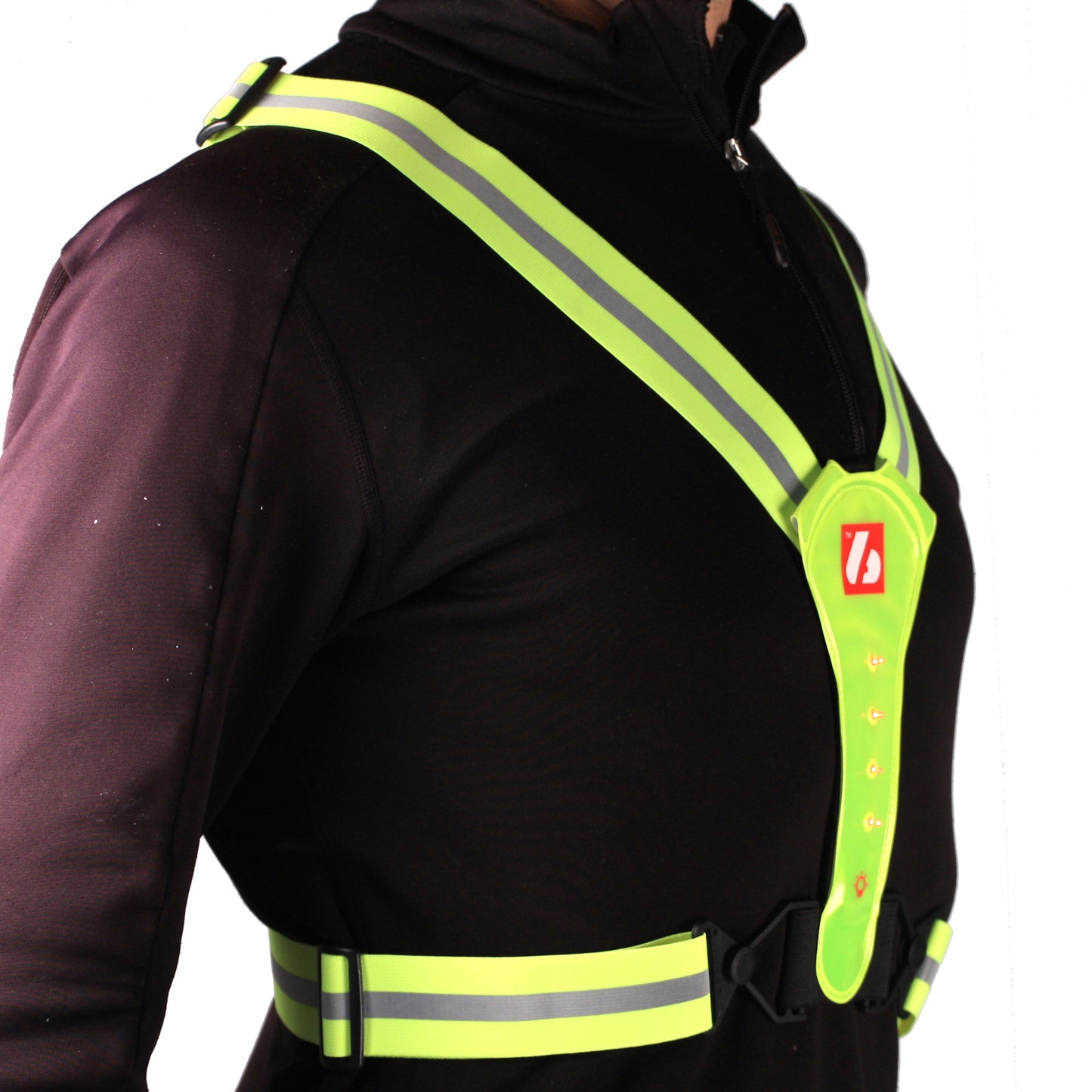 LW-1 Reflekterande väst med LED ljus, Neongul