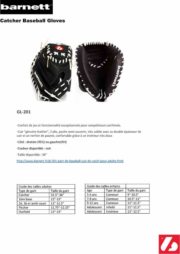 GL-201 Baseboll Handske, Läder, 31 (inch) Catcher, Svart