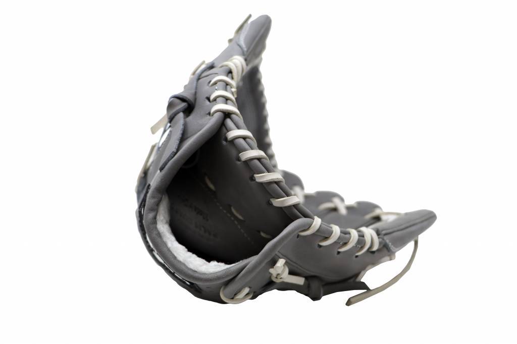 FL-125 Baseballhanske av høy kvalitet i skinn, Infield / Outfield / Pitcher, lys grå
