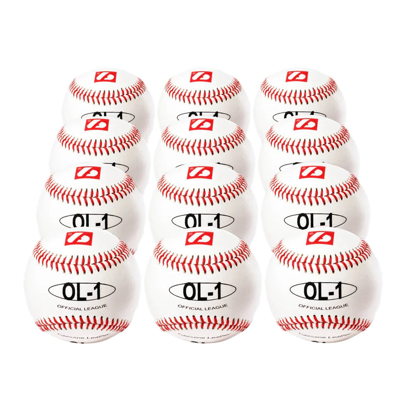 OL-1 Baseboll Boll High Competition, 9" (inch), Vit, 12 st (1 dussin)