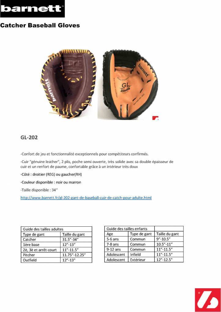 GL-202 Competition catcher baseballhandske, läder, vuxna 32, Brun