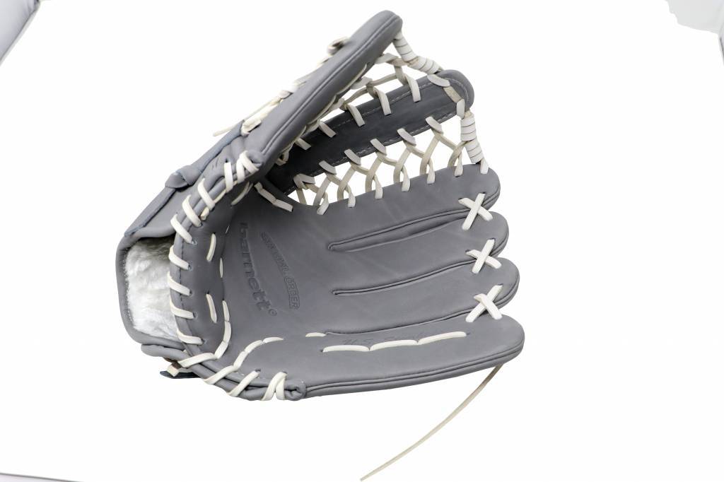 FL-127 högkvalitets läderbaseballhandske, infield / outfield / pitcher, ljusgrå